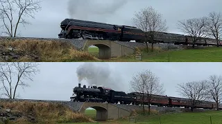 Norfolk & Western Power Over The Strasburg Rail Road! Pumpkinville Turnpike Bridge (11/11/22)