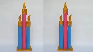 How to make paper candle | Paper craft candle making | candle Craft | Diwali Craft |Birthday candles