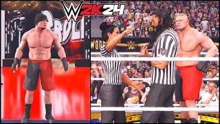 WWE 2K24 Brock Lesnar In A Special Guest Referee Match ft. Roman Reigns