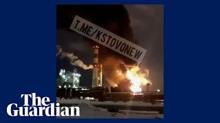 Russian oil facility on fire after Ukrainian drone strikes