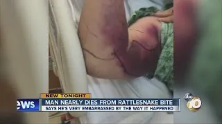 Man nearly dies from rattlesnake bite