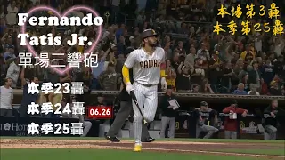 《美聯》Fernando Tatis Jr.炸裂！本季第23 24 25轟，單場三響砲並列全壘打王！ 教士VS響尾蛇 20210626