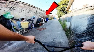 RIDING BMX IN LA COMPTON GANG ZONES 18 (CRIPS & BLOODS)