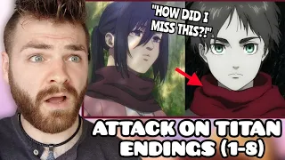 THESE ARE F***ING BRUTAL!! | "ATTACK ON TITAN Endings (1-8)" | New Anime Fan | REACTION!