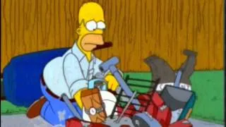 Homer builds a BBQ