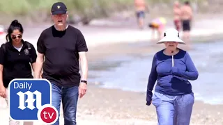 Hillary and Bill Clinton spotted taking beach walk in the Hamptons - DailyMail TV