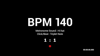 Metronome BPM 140 / Hi-hat / Triplet