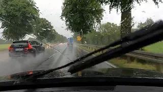 3 Hours of Driving in Heavy Rain for Sleeping - Ambiente and Rain Sounds (No Music, No Talking)