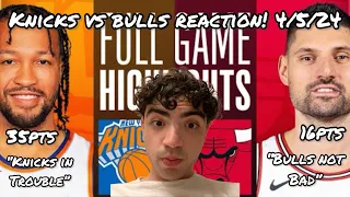 BULLS NOT BAD? New York Knicks vs Chicago Bulls - Full Game Highlights | April 5, 2024 | REACTION