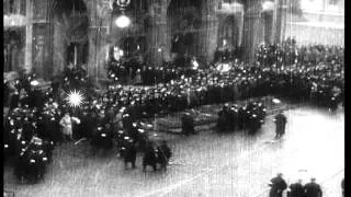 President Masaryk's train arrives at a railway station in Prague, Czechoslovakia. HD Stock Footage