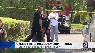 Cyclist hit and killed by dump truck