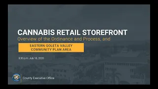 Cannabis Retail Storefront - Eastern Goleta Valley Plan July 15th, 2020