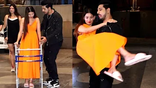 Pandya Store Fame Kanwar Dhillon Lifts His Injured Girlfriend Alice Kaushik At His Birthday Party