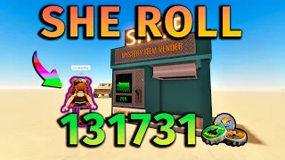 She rolled 131731 CAPS in Vending Machine in DUSTY TRIP!