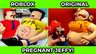 SML Movie vs SML ROBLOX: Pregnant Jeffy ! Side by Side