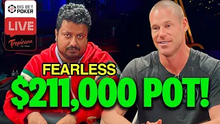 SANTHOSH TWO pair but Patrik Antonius has a BIG DRAW