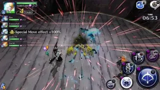 Bleach: Brave Souls carried by a raid god (7 second boss kill) probably a world record..