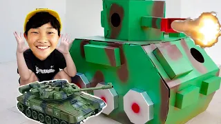 예준이의 탱크 조립놀이 색칠놀이 전동 자동차 놀이 Tank Toy for Kids Power Wheels