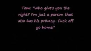 Tom Kaulitz(Tokio Hotel) argues with a fan