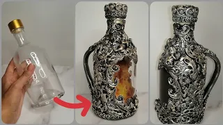 DIY Декор бутылки. Как сделать бутылку с ручкой🌼Bottle décor. How to make a bottle with a handle