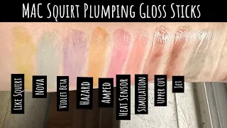 MAC Squirt Plumping Gloss Sticks: Review & Full Try-On Swatches of all shades💚