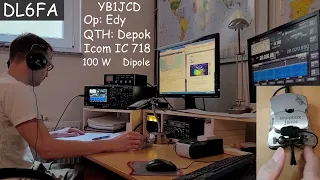 CW DX QSO DL6FA with YB1JCD 11100km to Indonesia Morse basic Telegrafie 29 WPM DOK F38 Begali Janus