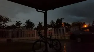 CRAZY strong thunderstorm near Miami, Florida