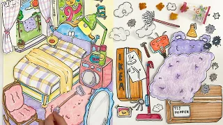 [🚀paperdiy] Room makeover ASMR ✨ Clean & Organize with pepper 🔇No music 종이놀이