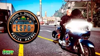 GTA 5 Полицейский патруль : Police Bike.Перестрелки.Езда на поезде - GTA 5 Моды