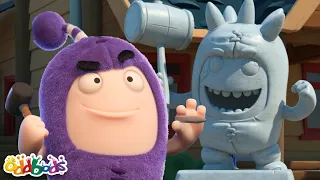 Building Macho Jeff Statue! | 1 HOUR! | Oddbods Full Episode Compilation! | Funny Cartoons for Kids