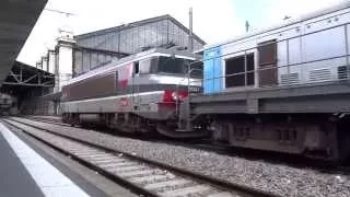 Départ d'un train de machines (TM) à Gare d'austerlitz.