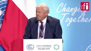 Sir David Attenborough Addresses UN  climate summit in Poland , December 2015.