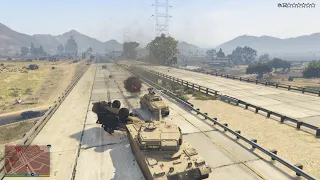 GTA V Rhino Tank Rampage Destruction + Six Star Wanted Level Escaped