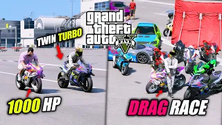 BALAPAN DRAG DI GTA 5 !! GOKIL MOTOR DRAG INI KENCENG BANGET GTA 5 MOD