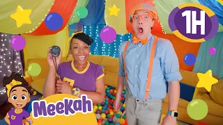 Blippi & Meekah's Fun Gigantic Fort Build Play! | 1 HOUR OF MEEKAH! | Educational Videos for Kids