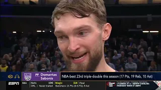 Domantas Sabonis PostGame Interview | Los Angeles Lakers vs Sacramento Kings