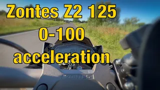 Zontes Z2 125 - Pomiar przyśpieszenia po 500km przebiegu (acceleration) 0-60, 0-80, 0-100 (ZT125)