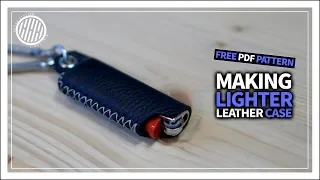 [Leather Craft] Making a BIC mini lighter leather case /Free pattern