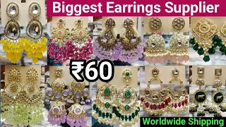 Biggest kundan earrings Supplier in delhi, Earrings wholesale market in india,