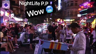 Nightlife Phnom Penh Around Street - Beautiful Bar, KTV & Restaurants Walking