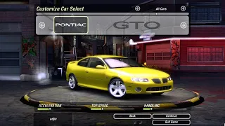 MODIFIKASI MOBIL PONTIAC GTO TERNYATA FULL SENYUM - NFS UNDERGROUND 2