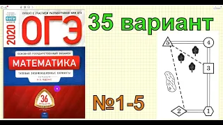 Ященко "36 вариантов". ПОЕХАЛИ! 35 вариант.№1-5. ОГЭ 2020 по математике.