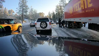 A Beautiful Drive to Big Bear after the First Major Snow Storm - Chains Required - GoPro 4K