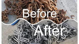 Unbelievable shocking and easy way to remove rust from heavy rusty chains or metals