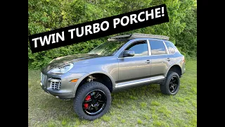 2009 Porche Cayenne turbo s lifted with Eurowise upper arms and roof rack!