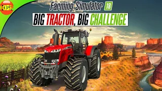 Big Tractor Big Challenge! Massey Ferguson MF8737! Farming Simulator 18 Timelapse Gameplay