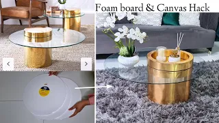 DIY HIGH END COFFEE TABLE USING FOAMBOARDS &CANVAS | INEXPENSIVE COFFE TABLE