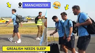 🤣Drunk Grealish Has No Idea What Planet He Is On After Arriving in Manchester With UCL Trophy!