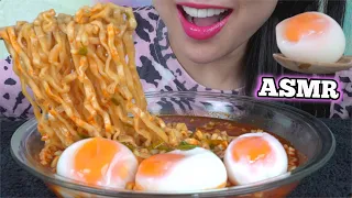 ASMR SPICY SAMYANG NOODLES + SOFT BOIL EGGS (EATING SOUNDS) NO TALKING | SAS-ASMR