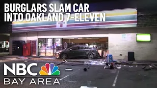 Burglars slam car into 7-Eleven store in Oakland, police say